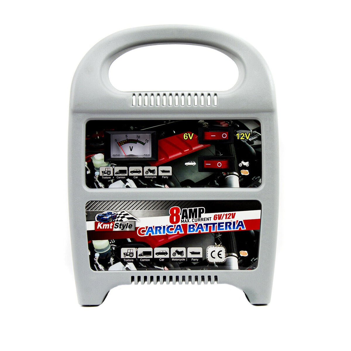 Trade Shop - Caricabatteria Auto 12v Moto 6v Carica Batterie 12a Accesori  6v 12v Bc-1212