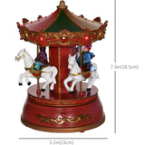 Carillon giostra con luce LED, con tre cavalli