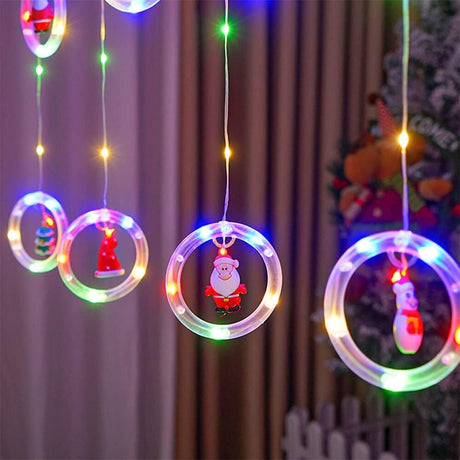 Cascata di Luci LED, con figure natalizie interne