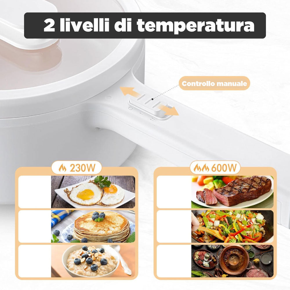 Mini Pentola Multifunzionale per Ramen e Noodles Rapidi Antiaderente 1,5 Litri