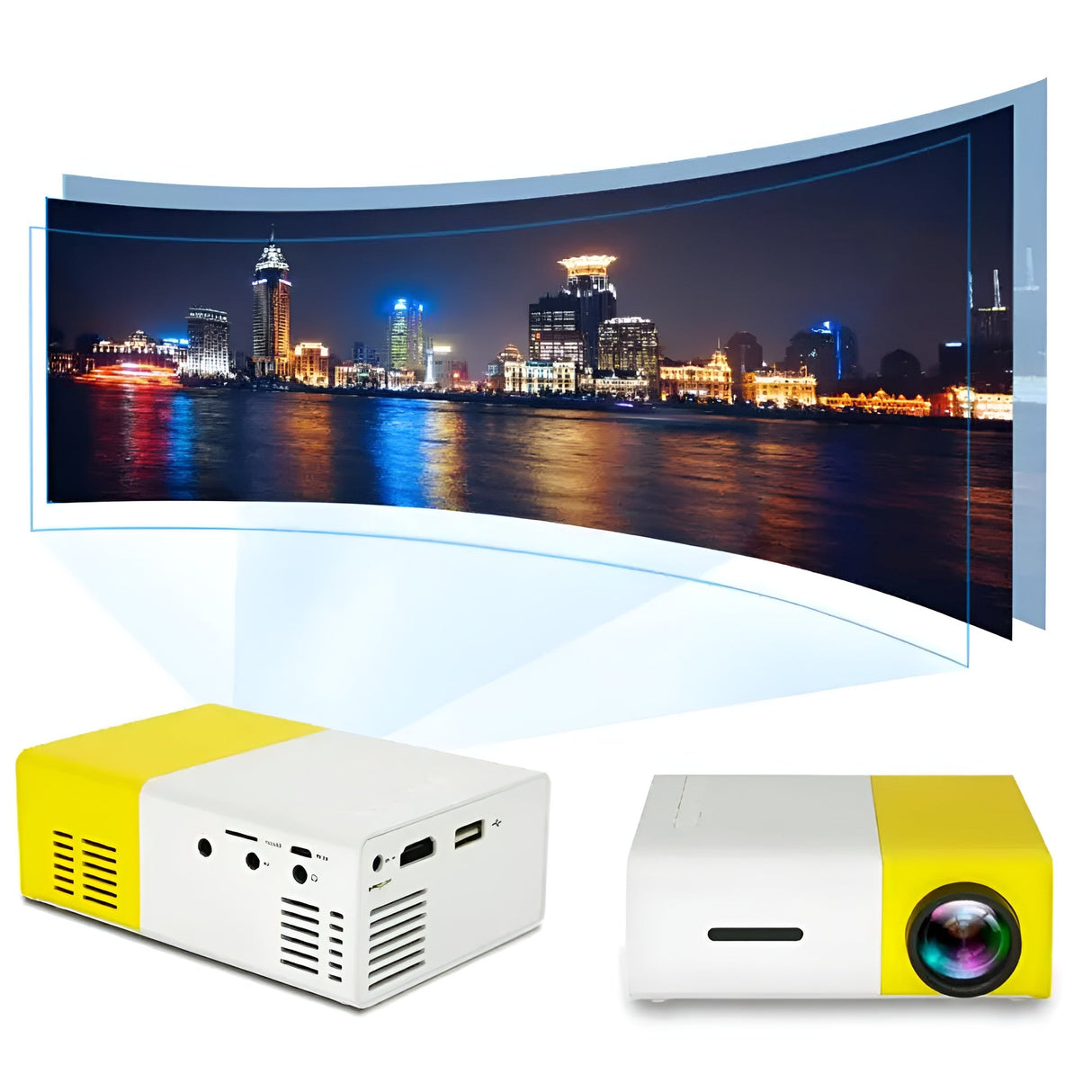Mini proiettore Led 1080P Ultra HD con telecomando