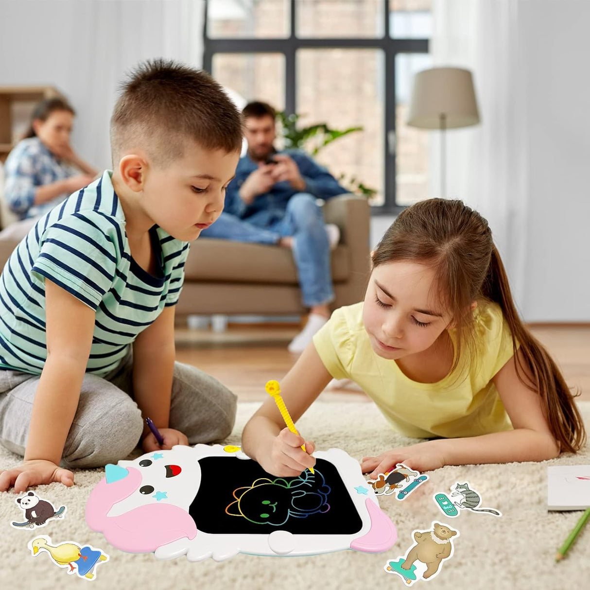 GUYUCOM Lavagna LCD giocattolo per bambini a partire da 2, 3, 4, 5, 6 anni,  per ragazzi e ragazze, 12 pollici, lavagna colorata per bambini, lavagna da  colorare per bambini dai 2 anni : .it: Giochi e giocattoli