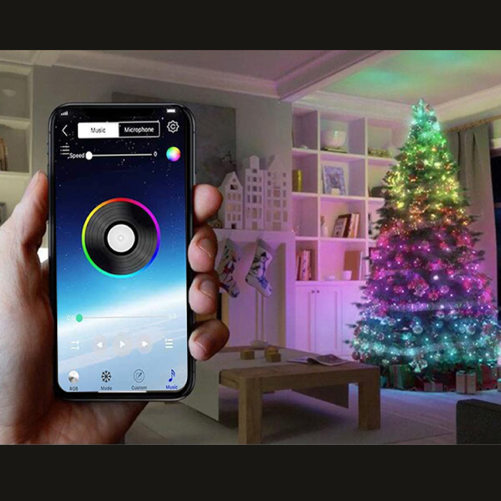 Color Navidad bluetooth RGB luces navideñas 10 metros con app 