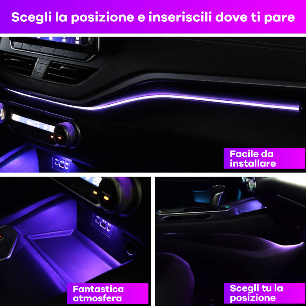 LED-Streifen, für den Innenbereich, für Auto, Steuerung per App, LED, USB,  Lichtband, Innenbeleuchtung, Neonfarben, Dekoration für Auto (App-Version)  : : Auto & Motorrad
