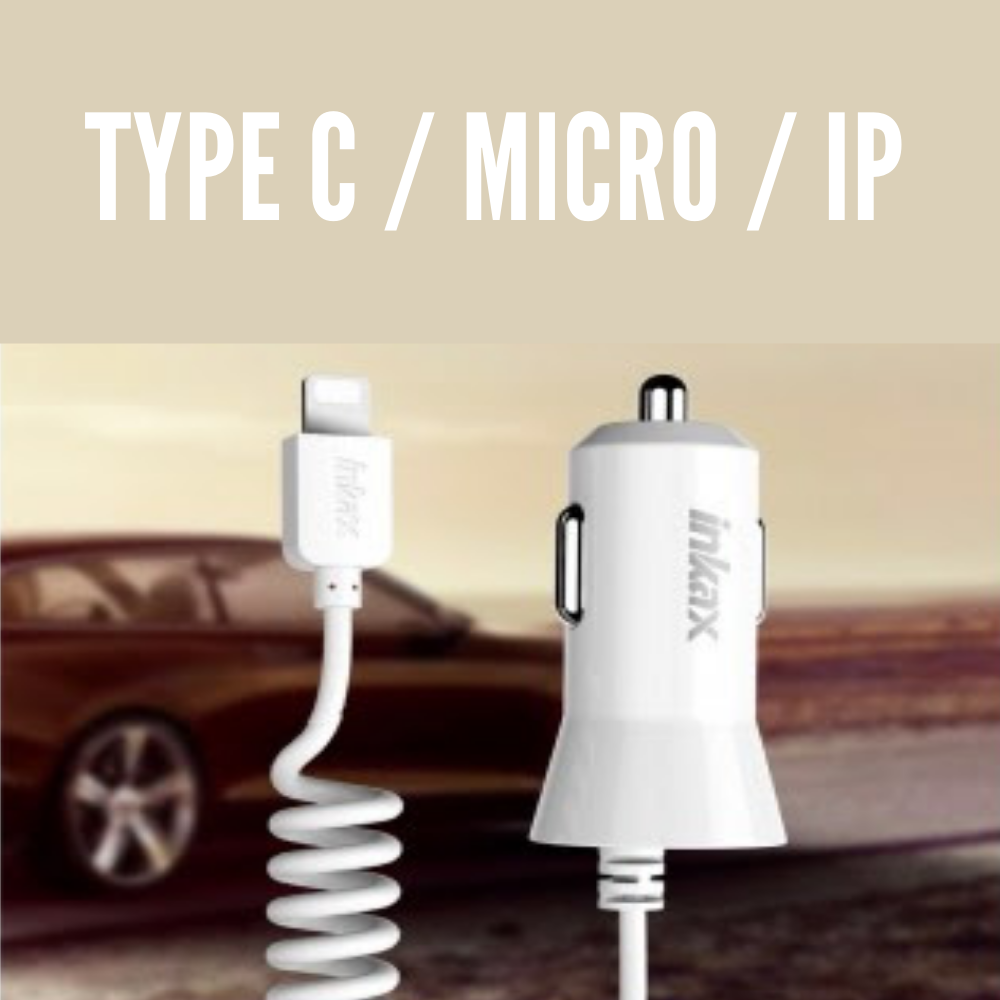 Caricabatterie auto Type C/IP/Micro