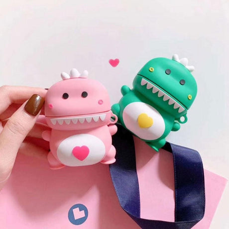 Cover airpods dinosauro rosa
