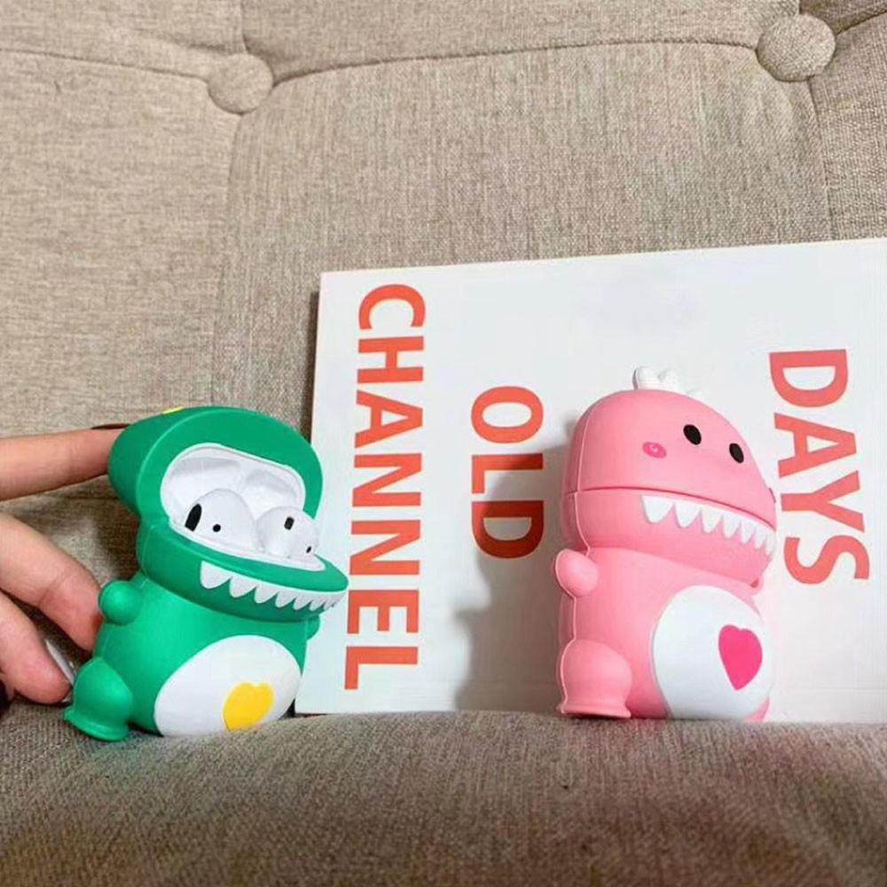 Cover airpods dinosauro rosa