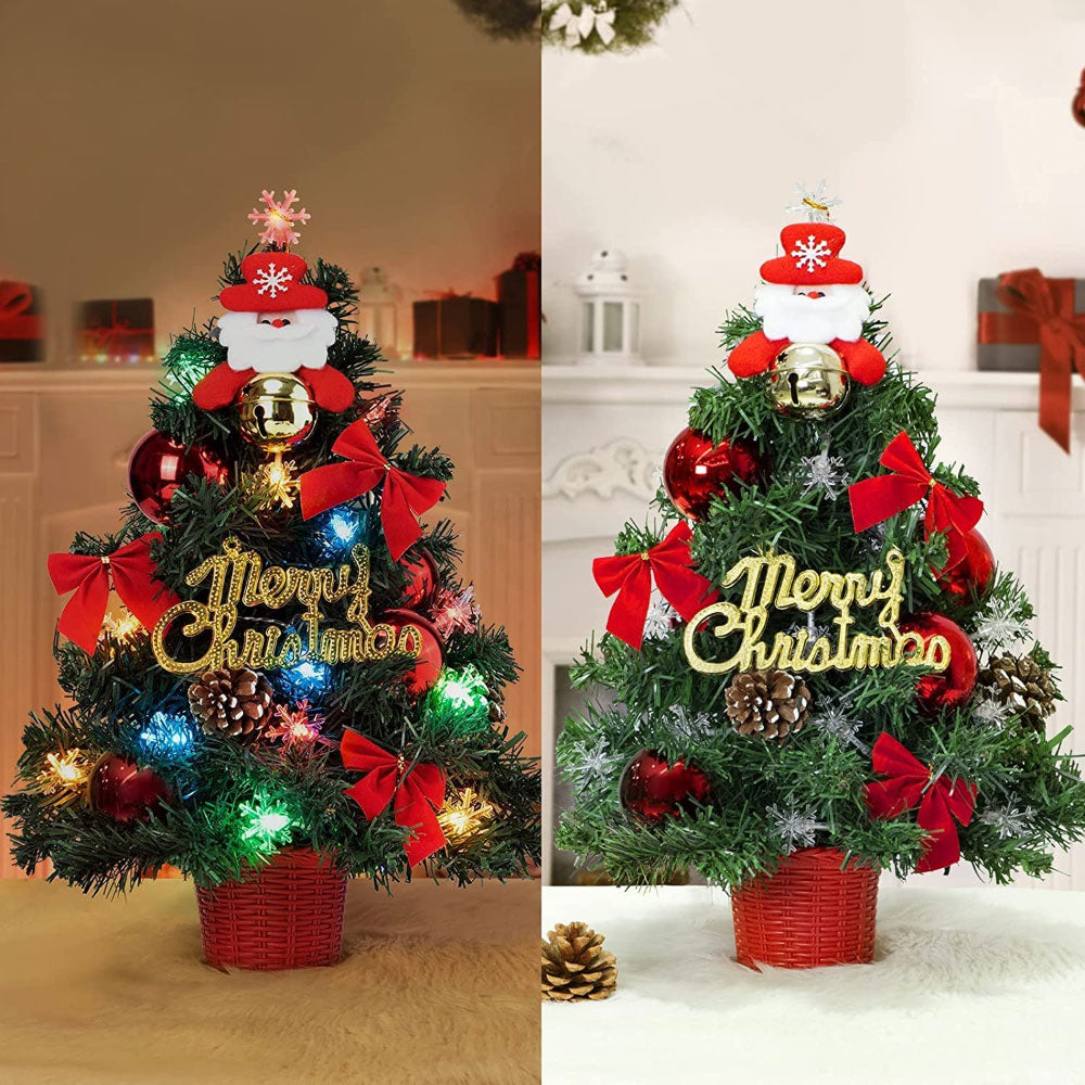 Mini alberello di Natale con luci e palline