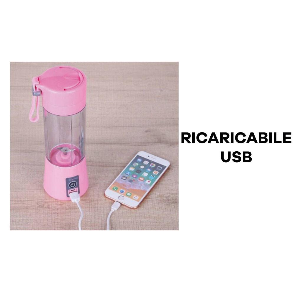 Mini Frullatore Portatile USB Da Viaggio Succo di Frutta Juice Comodo e  Facile da Utilzzare Lavare e Trasportare
