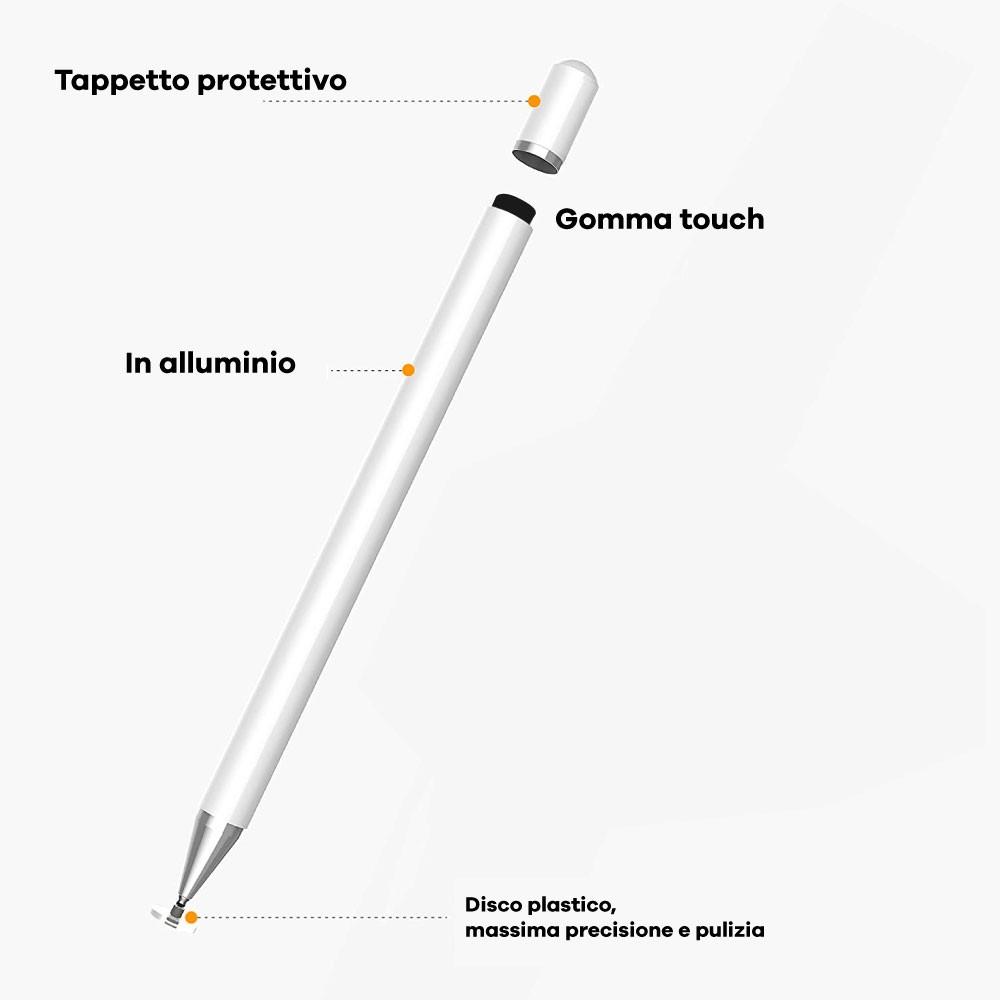 Penna touch universale gomma/disco corpo della penna a cilindro in  alluminio. – FLR International