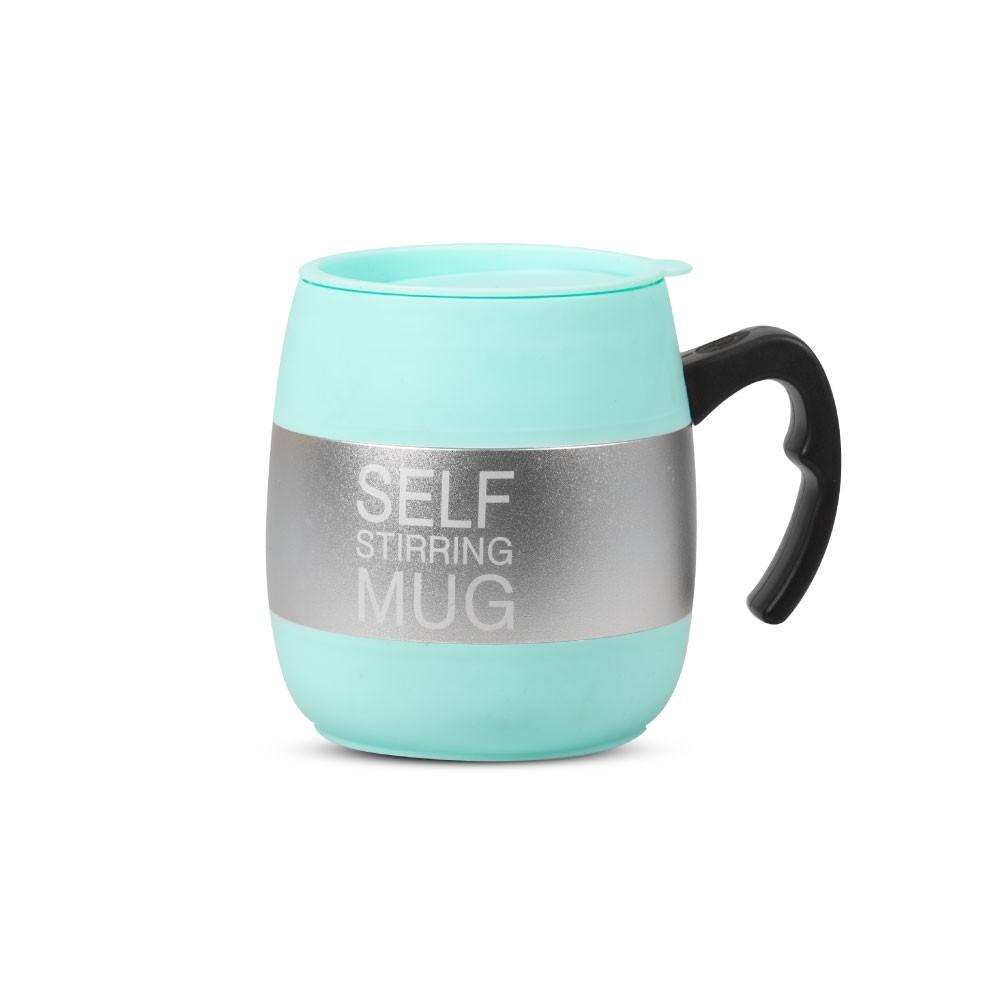 Black thermal self-stirring mug